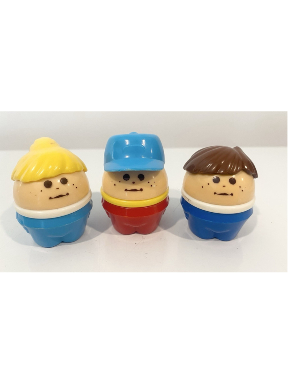 Vintage Little Tikes Toddle Tots Figures Lot of 3 Girl Boys Blue Red 1980s